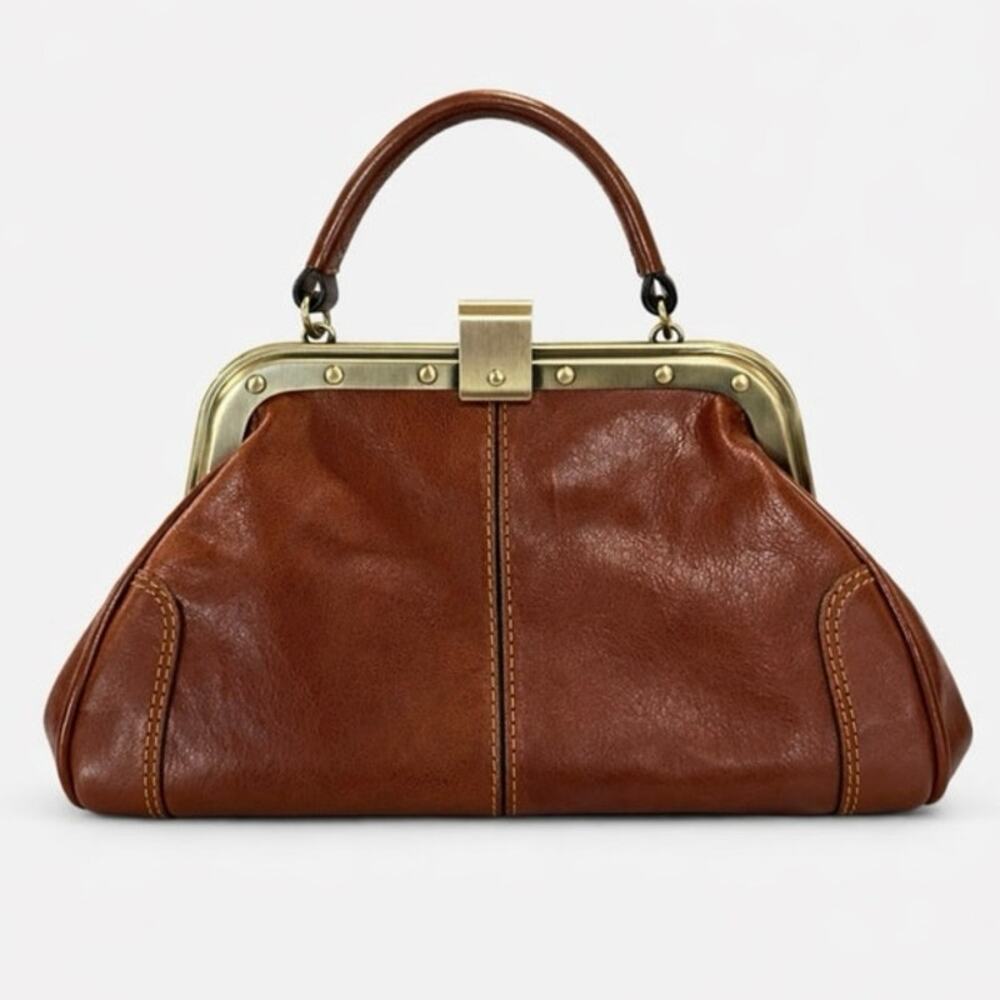 Gianni Conti - Italian leather Gladstone bag, Italian leather & retro hardware - Picture 3 of 14